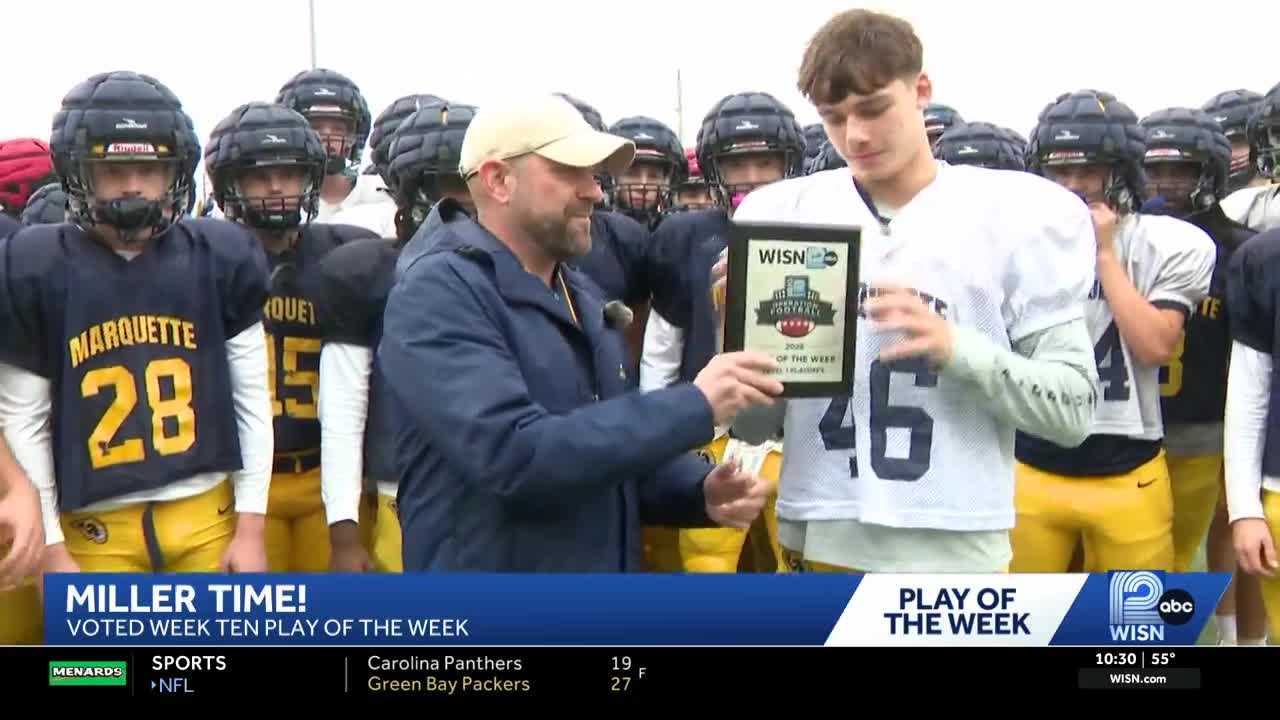 Marquette High School gets Play of the Week plaque for 'Miller Time' — Mount Pleasant Schools news