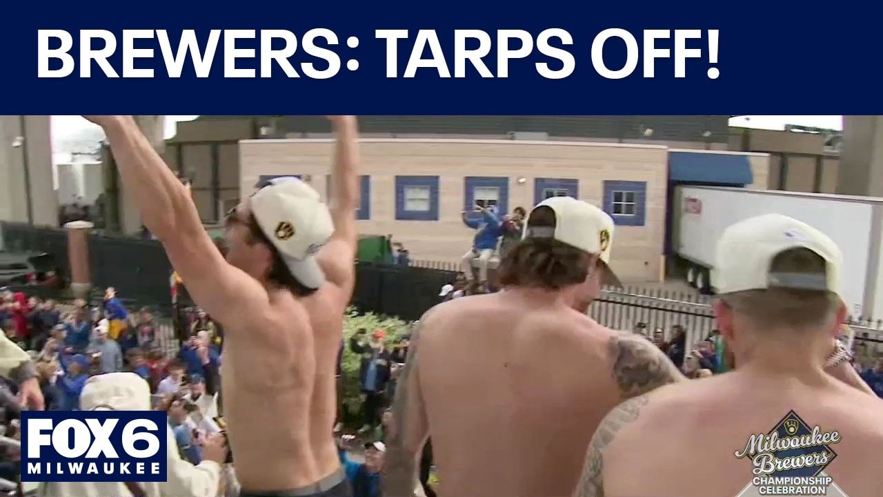 Brewers Championship Parade: Players say, "Tarps off!" — FOX 6 News